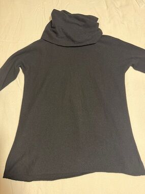Vince Black Long-Sleeve Cowl Neck Sweater